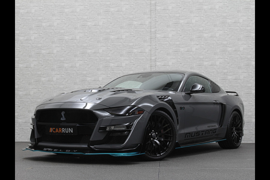 Ford Mustang V8 Shelby GT 500 Replica | 450pk | Brembo | EU Auto | ACC | Stoelventilatie | Ex BPM | Prijs incl. Bpm 53850,= | 10-traps Automaat | RVS Sportuitlaat | Fighter Jet Grey |