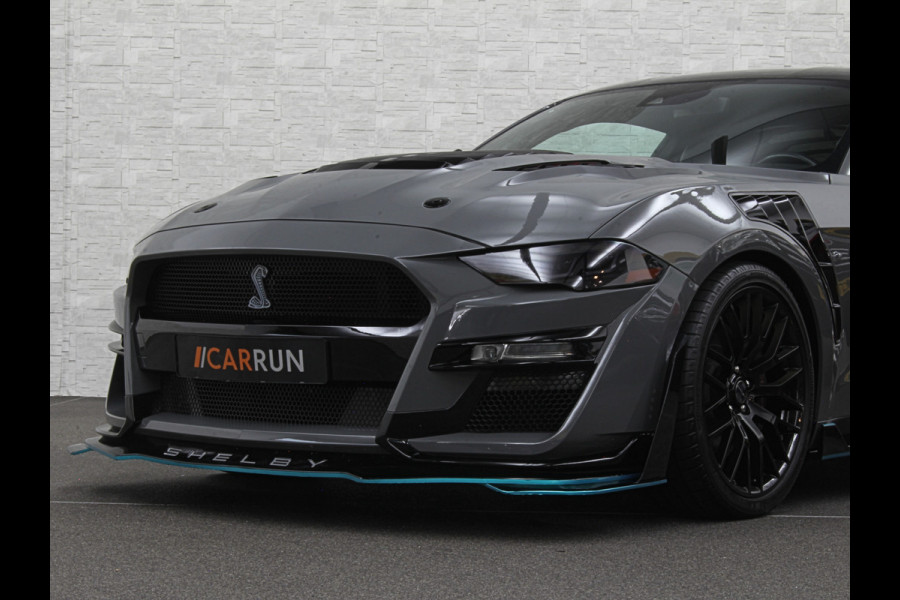 Ford Mustang V8 Shelby GT 500 Replica | 450pk | Brembo | EU Auto | ACC | Stoelventilatie | Ex BPM | Prijs incl. Bpm 53850,= | 10-traps Automaat | RVS Sportuitlaat | Fighter Jet Grey |