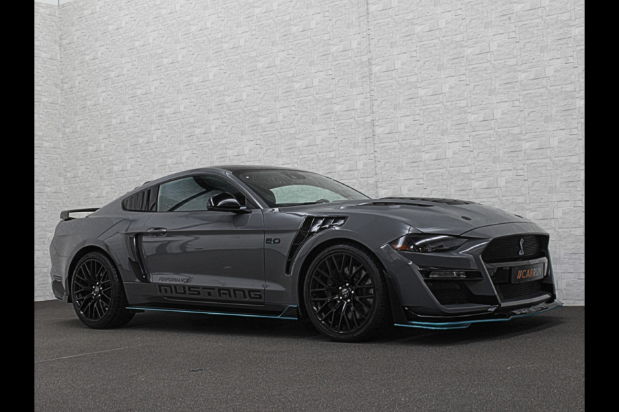Ford Mustang V8 Shelby GT 500 Replica | 450pk | Brembo | EU Auto | ACC | Stoelventilatie | Ex BPM | Prijs incl. Bpm 53850,= | 10-traps Automaat | RVS Sportuitlaat | Fighter Jet Grey |