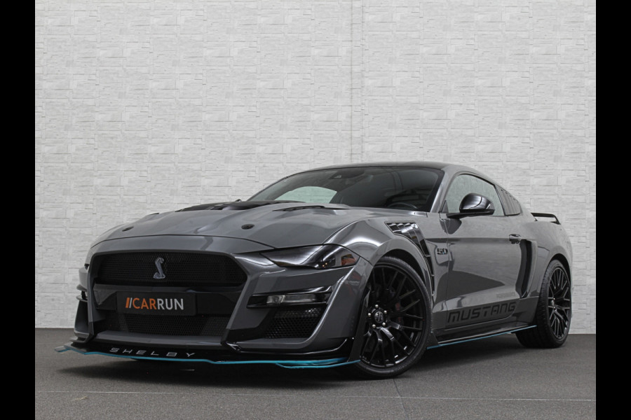 Ford Mustang V8 Shelby GT 500 Replica | 450pk | Brembo | EU Auto | ACC | Stoelventilatie | Ex BPM | Prijs incl. Bpm 53850,= | 10-traps Automaat | RVS Sportuitlaat | Fighter Jet Grey |