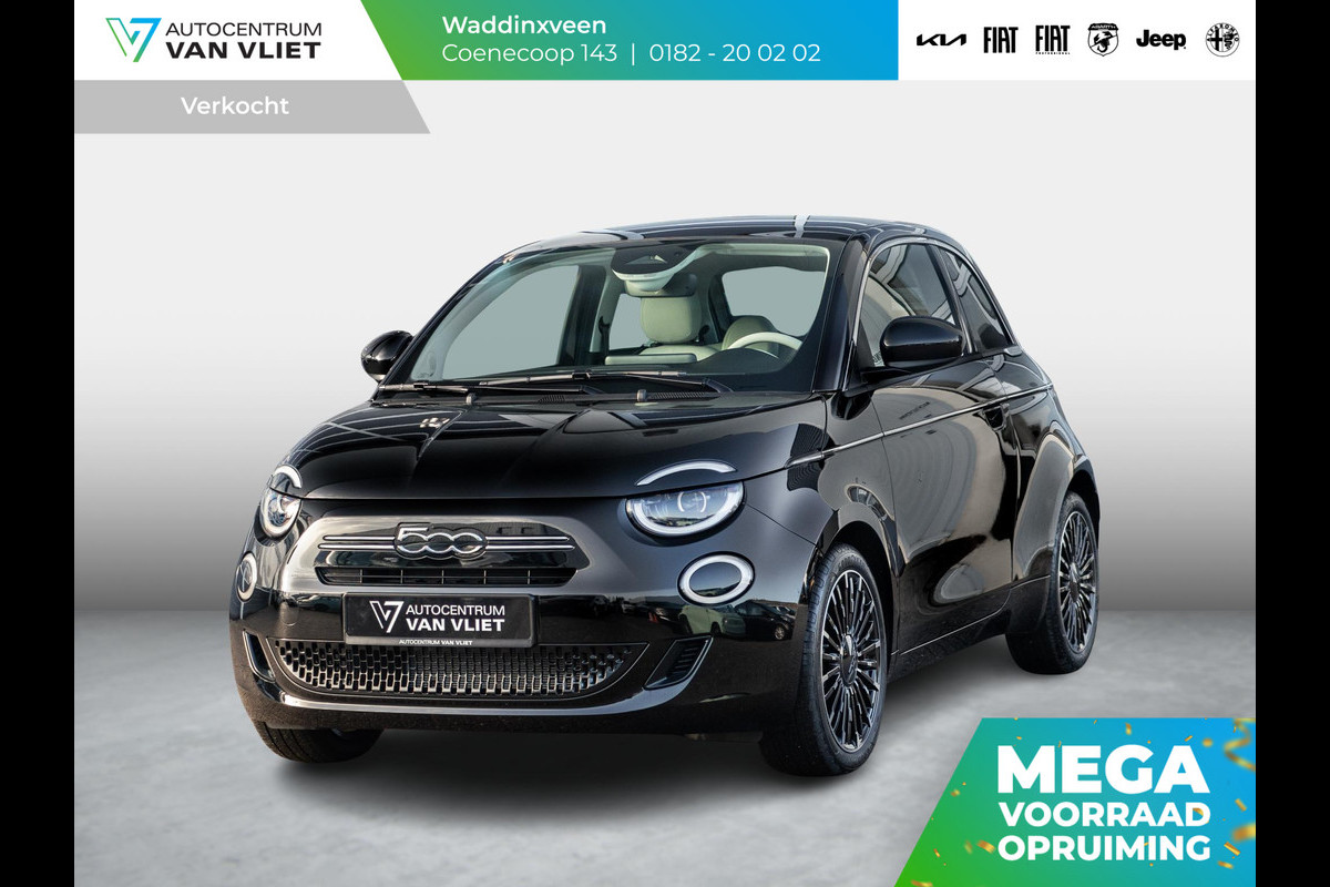 Fiat 500 Hybrid La Prima | Clima | LED | PDC | JBL Premium Audio | 17" | Camera | Canneloni Ivory/Piombo interieur