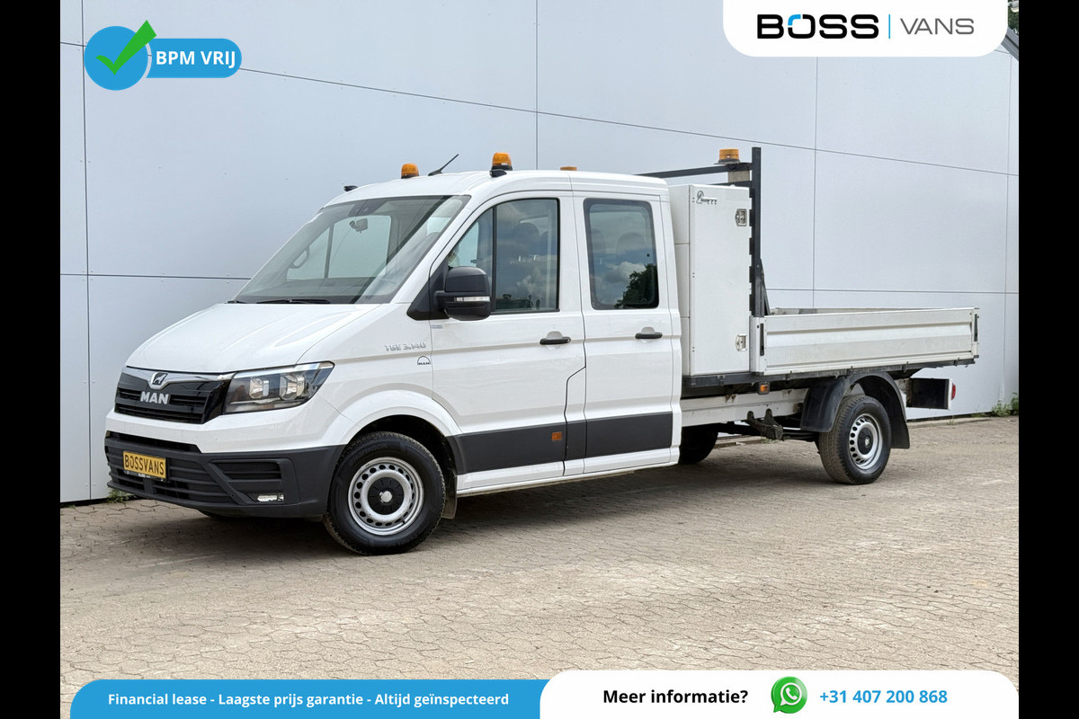 Volkswagen Crafter 3.140 2.0 TDI Automaat Open Laadbak Kist Dubbele cabine 6-persoons Airco Trekhaak Navigatie Carplay Pritische Pickup Open Box