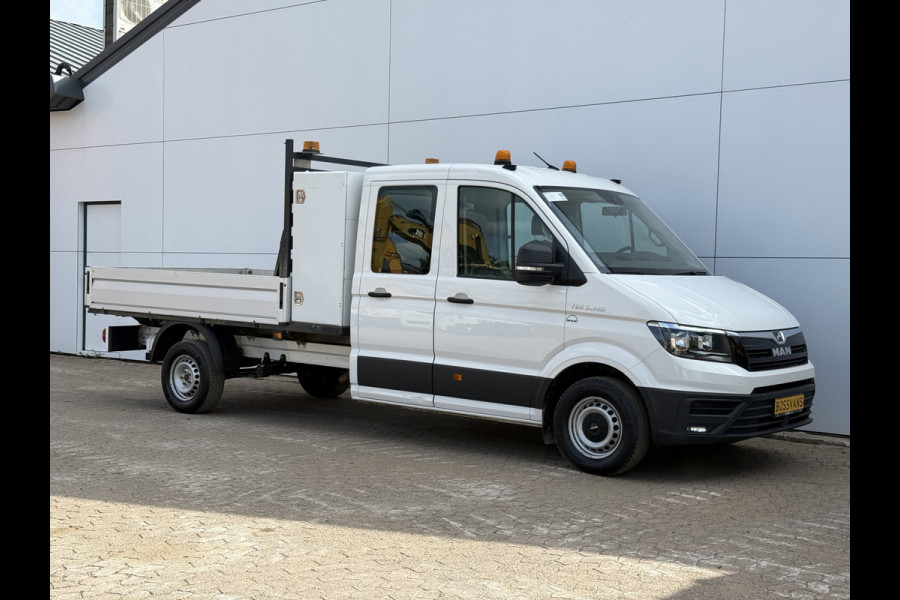 Volkswagen Crafter 3.140 2.0 TDI Automaat Open Laadbak Kist Dubbele cabine 6-persoons Airco Trekhaak Navigatie Carplay Pritische Pickup Open Box