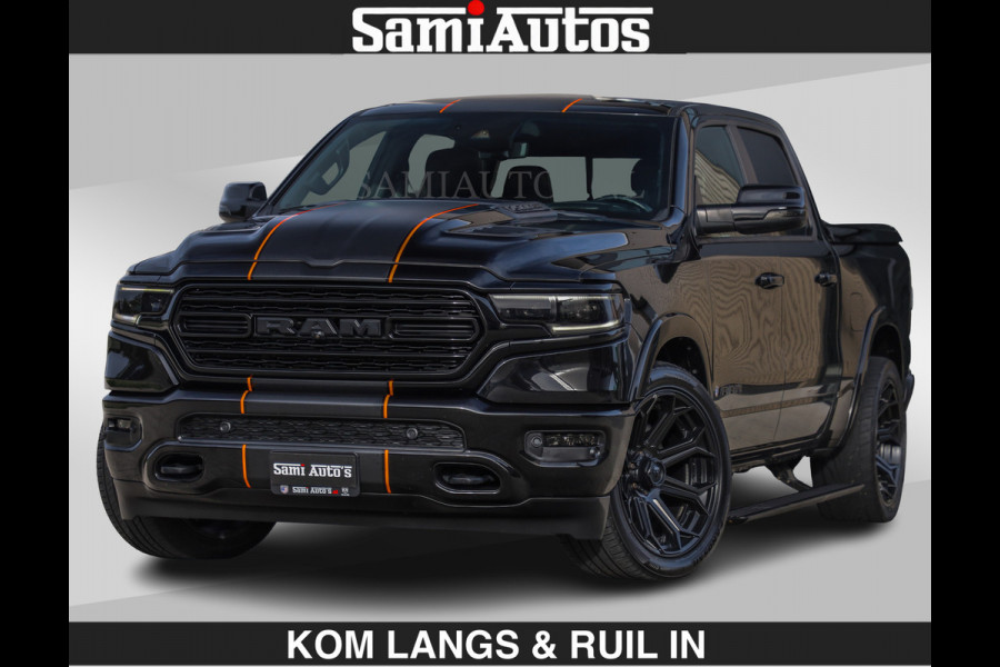 Dodge Ram BEAST | LIMITED 5.7 V8 HEMI | €69950,- excl | HUD | STRIPING | BREDE WIELEN | BLACK ON BLACK | LUCHTVERING | BOM VOL | DC | CREW CAB DUBBELE CABINE | 5 PERSOONS | GRIJSKENTEKEN |