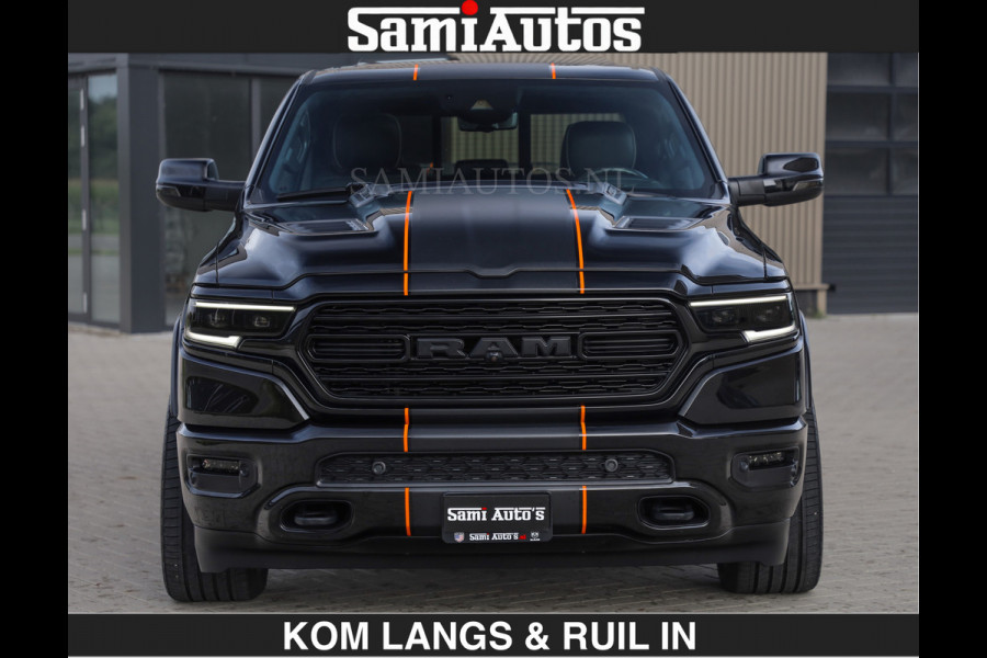 Dodge Ram BEAST | LIMITED 5.7 V8 HEMI | €69950,- excl | HUD | STRIPING | BREDE WIELEN | BLACK ON BLACK | LUCHTVERING | BOM VOL | DC | CREW CAB DUBBELE CABINE | 5 PERSOONS | GRIJSKENTEKEN |
