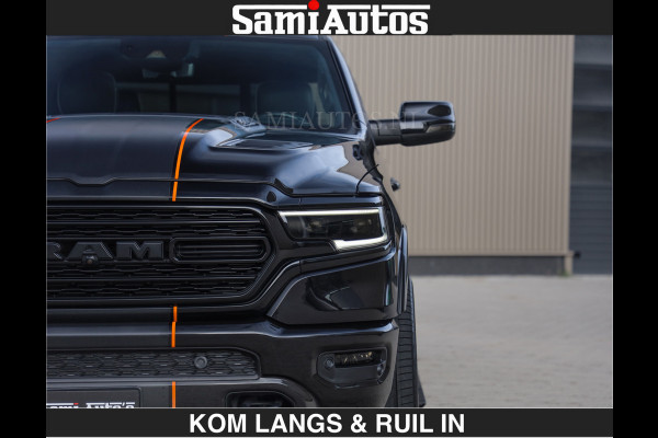 Dodge Ram BEAST | LIMITED 5.7 V8 HEMI | €69950,- excl | HUD | STRIPING | BREDE WIELEN | BLACK ON BLACK | LUCHTVERING | BOM VOL | DC | CREW CAB DUBBELE CABINE | 5 PERSOONS | GRIJSKENTEKEN |