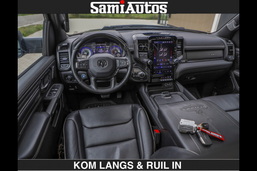Dodge Ram BEAST | LIMITED 5.7 V8 HEMI | €69950,- excl | HUD | STRIPING | BREDE WIELEN | BLACK ON BLACK | LUCHTVERING | BOM VOL | DC | CREW CAB DUBBELE CABINE | 5 PERSOONS | GRIJSKENTEKEN |