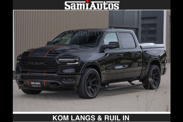 Dodge Ram BEAST | LIMITED 5.7 V8 HEMI | €69950,- excl | HUD | STRIPING | BREDE WIELEN | BLACK ON BLACK | LUCHTVERING | BOM VOL | DC | CREW CAB DUBBELE CABINE | 5 PERSOONS | GRIJSKENTEKEN |