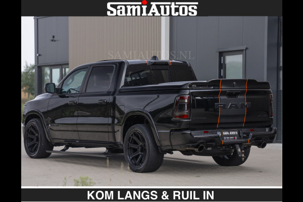 Dodge Ram BEAST | LIMITED 5.7 V8 HEMI | €69950,- excl | HUD | STRIPING | BREDE WIELEN | BLACK ON BLACK | LUCHTVERING | BOM VOL | DC | CREW CAB DUBBELE CABINE | 5 PERSOONS | GRIJSKENTEKEN |