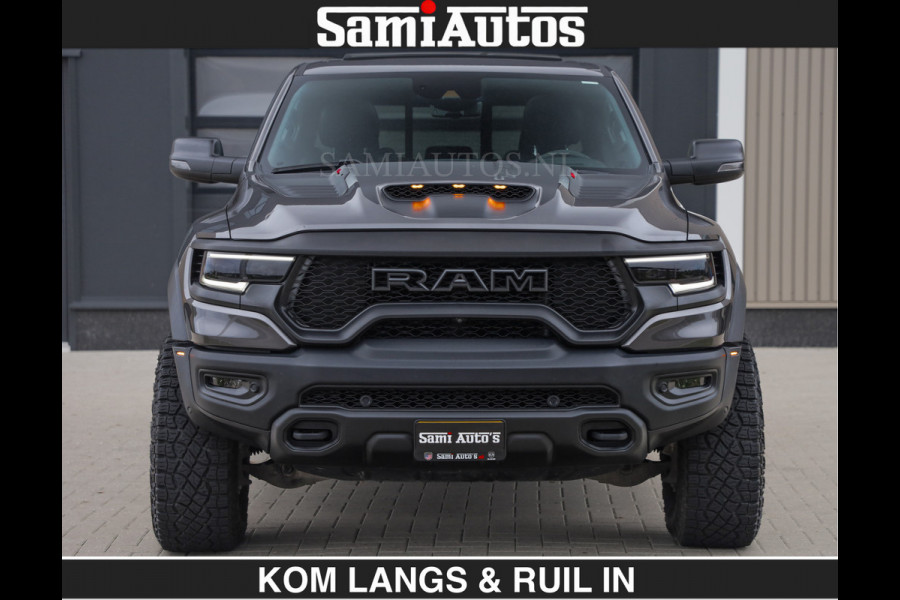 Dodge Ram TRX HELLCAT 712 PK 6.2 V8 SUPERCHARGER | BLACK EDITION | BOM VOL | GRANITE MET ZWART LEDER RODE STIKSELS | CREW CAB DUBBELE CABINE DC | 5 PERSOONS GRIJS KENTEKEN |
