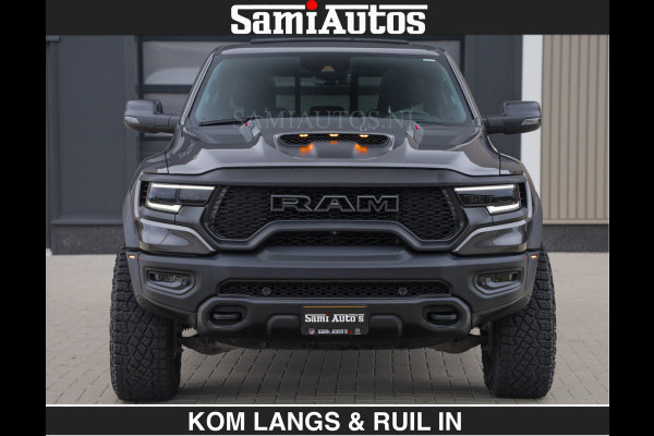 Dodge Ram TRX HELLCAT 712 PK 6.2 V8 SUPERCHARGER | BLACK EDITION | BOM VOL | GRANITE MET ZWART LEDER RODE STIKSELS | CREW CAB DUBBELE CABINE DC | 5 PERSOONS GRIJS KENTEKEN |