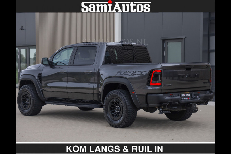 Dodge Ram TRX HELLCAT 712 PK 6.2 V8 SUPERCHARGER | BLACK EDITION | BOM VOL | GRANITE MET ZWART LEDER RODE STIKSELS | CREW CAB DUBBELE CABINE DC | 5 PERSOONS GRIJS KENTEKEN |