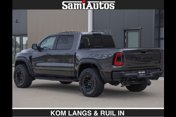 Dodge Ram TRX HELLCAT 712 PK 6.2 V8 SUPERCHARGER | BLACK EDITION | BOM VOL | GRANITE MET ZWART LEDER RODE STIKSELS | CREW CAB DUBBELE CABINE DC | 5 PERSOONS GRIJS KENTEKEN |