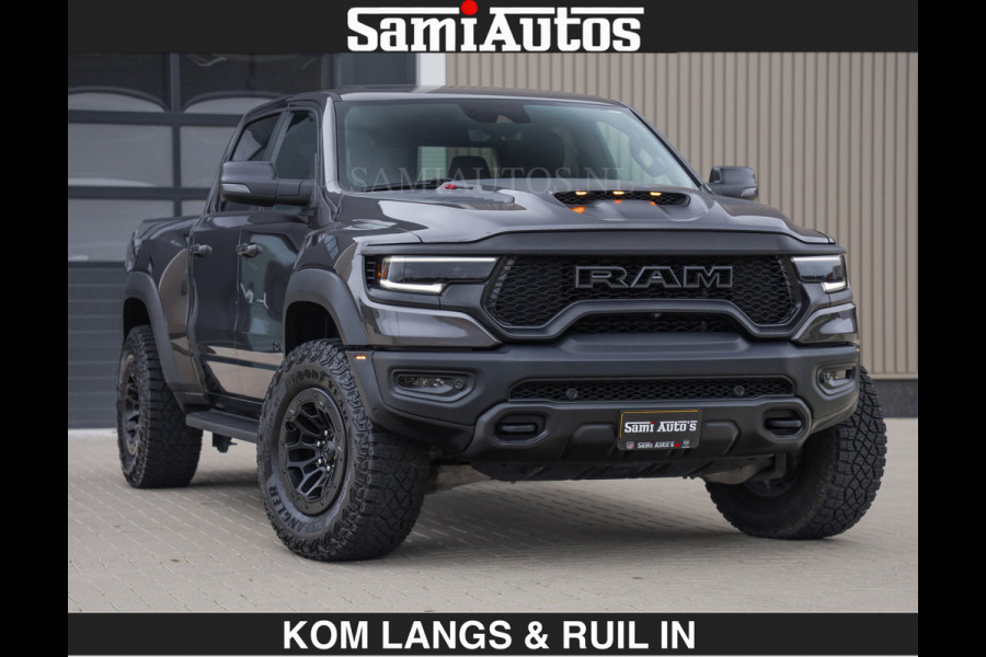 Dodge Ram TRX HELLCAT 712 PK 6.2 V8 SUPERCHARGER | BLACK EDITION | BOM VOL | GRANITE MET ZWART LEDER RODE STIKSELS | CREW CAB DUBBELE CABINE DC | 5 PERSOONS GRIJS KENTEKEN |