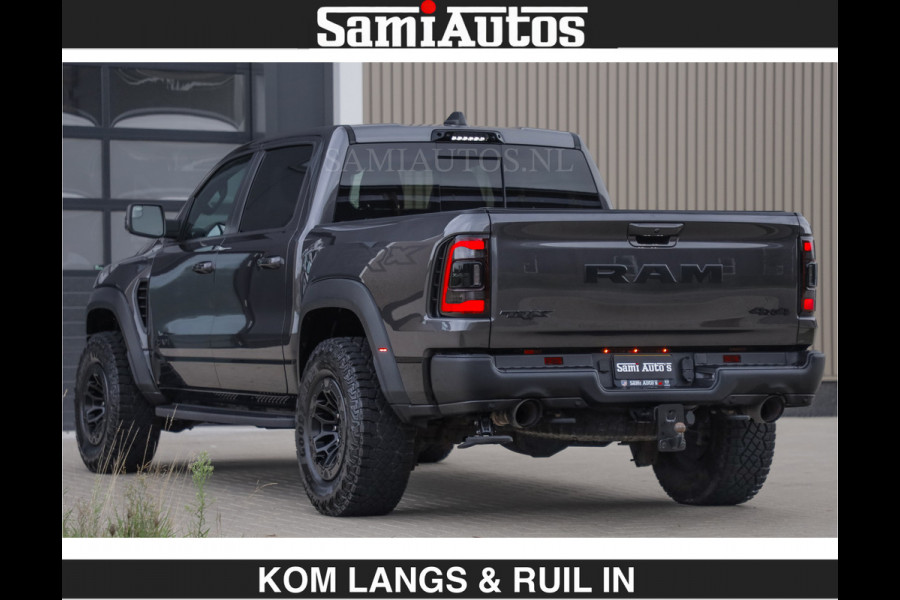 Dodge Ram TRX HELLCAT 712 PK 6.2 V8 SUPERCHARGER | BLACK EDITION | BOM VOL | GRANITE MET ZWART LEDER RODE STIKSELS | CREW CAB DUBBELE CABINE DC | 5 PERSOONS GRIJS KENTEKEN |