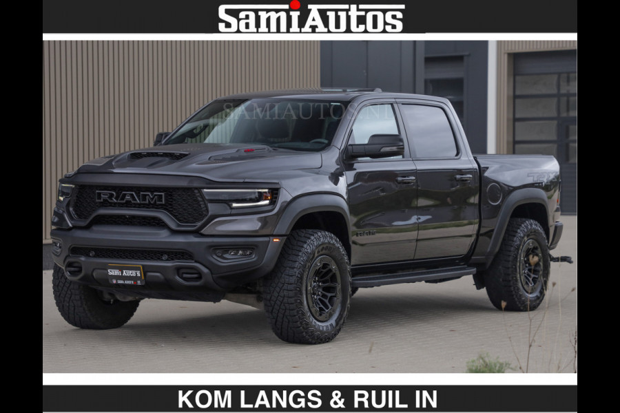 Dodge Ram TRX HELLCAT 712 PK 6.2 V8 SUPERCHARGER | BLACK EDITION | BOM VOL | GRANITE MET ZWART LEDER RODE STIKSELS | CREW CAB DUBBELE CABINE DC | 5 PERSOONS GRIJS KENTEKEN |