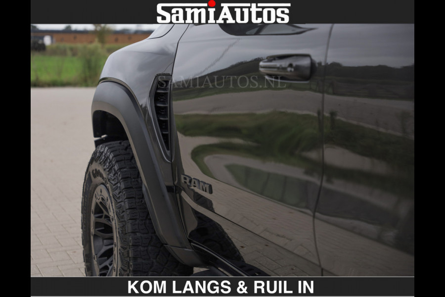 Dodge Ram TRX HELLCAT 712 PK 6.2 V8 SUPERCHARGER | BLACK EDITION | BOM VOL | GRANITE MET ZWART LEDER RODE STIKSELS | CREW CAB DUBBELE CABINE DC | 5 PERSOONS GRIJS KENTEKEN |