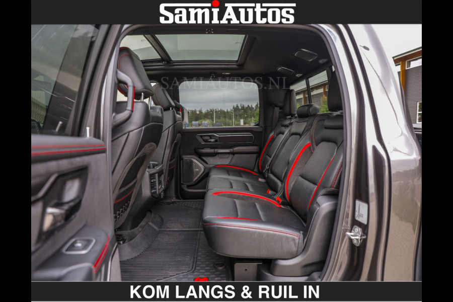Dodge Ram TRX HELLCAT 712 PK 6.2 V8 SUPERCHARGER | BLACK EDITION | BOM VOL | GRANITE MET ZWART LEDER RODE STIKSELS | CREW CAB DUBBELE CABINE DC | 5 PERSOONS GRIJS KENTEKEN |