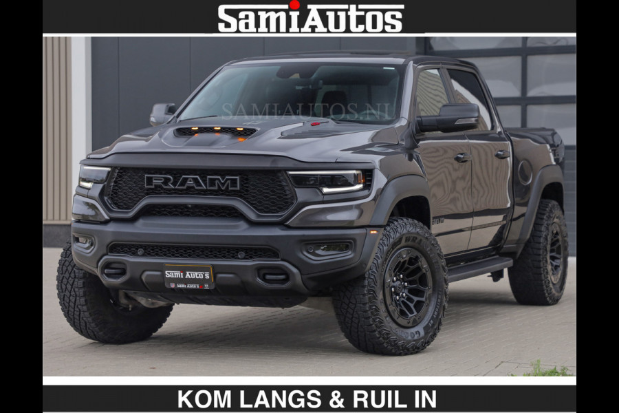 Dodge Ram TRX HELLCAT 712 PK 6.2 V8 SUPERCHARGER | BLACK EDITION | BOM VOL | GRANITE MET ZWART LEDER RODE STIKSELS | CREW CAB DUBBELE CABINE DC | 5 PERSOONS GRIJS KENTEKEN |