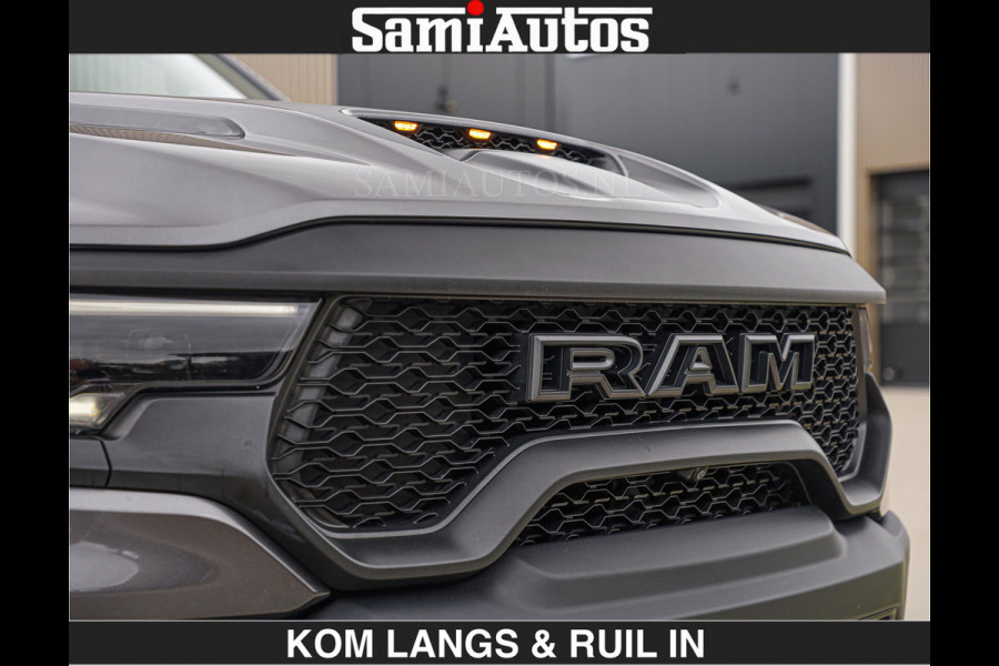 Dodge Ram TRX HELLCAT 712 PK 6.2 V8 SUPERCHARGER | BLACK EDITION | BOM VOL | GRANITE MET ZWART LEDER RODE STIKSELS | CREW CAB DUBBELE CABINE DC | 5 PERSOONS GRIJS KENTEKEN |