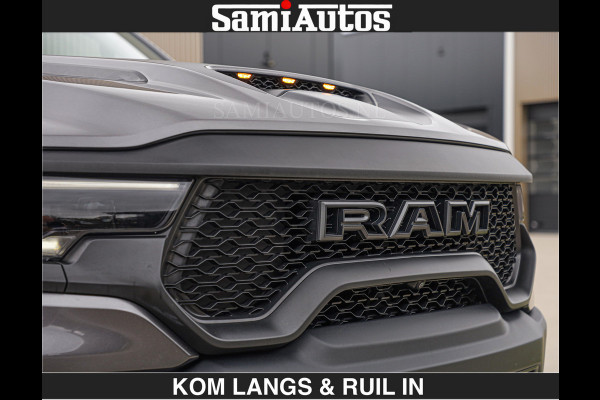 Dodge Ram TRX HELLCAT 712 PK 6.2 V8 SUPERCHARGER | BLACK EDITION | BOM VOL | GRANITE MET ZWART LEDER RODE STIKSELS | CREW CAB DUBBELE CABINE DC | 5 PERSOONS GRIJS KENTEKEN |