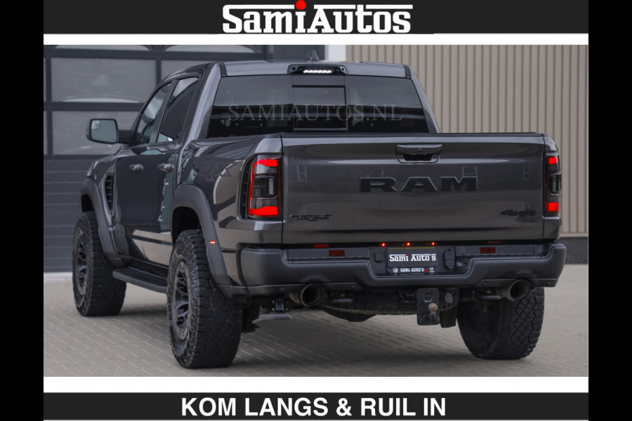 Dodge Ram TRX HELLCAT 712 PK 6.2 V8 SUPERCHARGER | BLACK EDITION | BOM VOL | GRANITE MET ZWART LEDER RODE STIKSELS | CREW CAB DUBBELE CABINE DC | 5 PERSOONS GRIJS KENTEKEN |