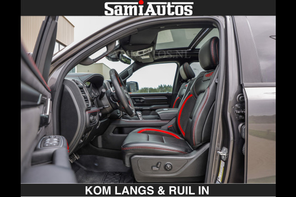 Dodge Ram TRX HELLCAT 712 PK 6.2 V8 SUPERCHARGER | BLACK EDITION | BOM VOL | GRANITE MET ZWART LEDER RODE STIKSELS | CREW CAB DUBBELE CABINE DC | 5 PERSOONS GRIJS KENTEKEN |
