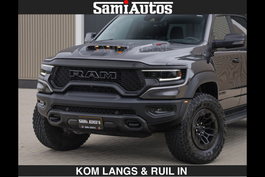 Dodge Ram TRX HELLCAT 712 PK 6.2 V8 SUPERCHARGER | BLACK EDITION | BOM VOL | GRANITE MET ZWART LEDER RODE STIKSELS | CREW CAB DUBBELE CABINE DC | 5 PERSOONS GRIJS KENTEKEN |