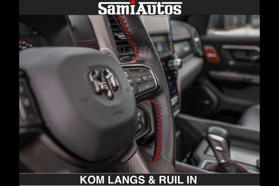 Dodge Ram TRX HELLCAT 712 PK 6.2 V8 SUPERCHARGER | BLACK EDITION | BOM VOL | GRANITE MET ZWART LEDER RODE STIKSELS | CREW CAB DUBBELE CABINE DC | 5 PERSOONS GRIJS KENTEKEN |