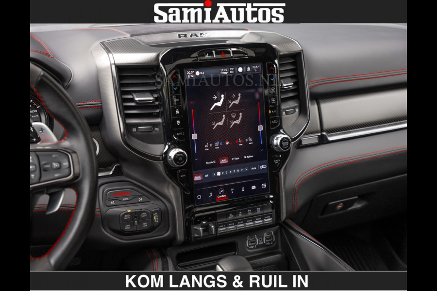 Dodge Ram TRX HELLCAT 712 PK 6.2 V8 SUPERCHARGER | BLACK EDITION | BOM VOL | GRANITE MET ZWART LEDER RODE STIKSELS | CREW CAB DUBBELE CABINE DC | 5 PERSOONS GRIJS KENTEKEN |