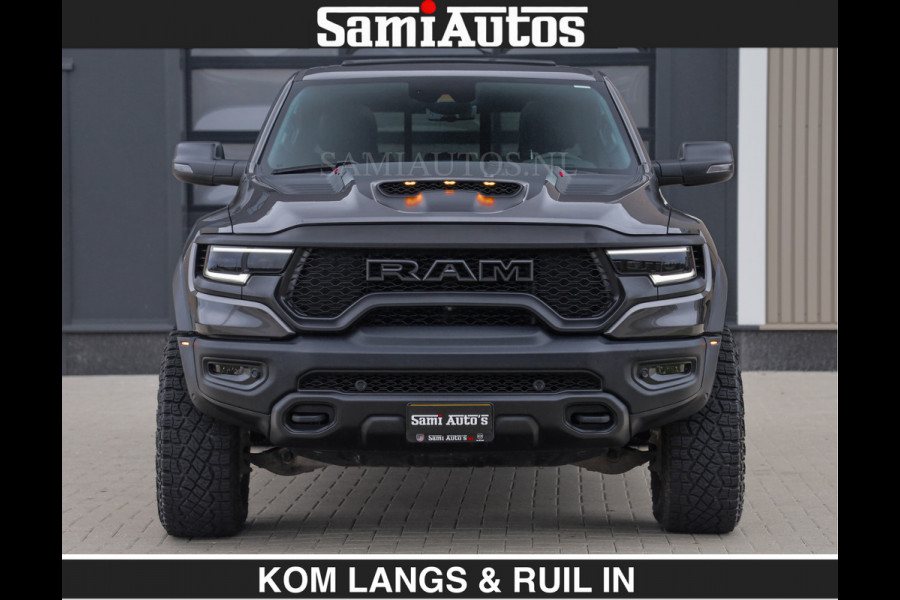 Dodge Ram TRX HELLCAT 712 PK 6.2 V8 SUPERCHARGER | BLACK EDITION | BOM VOL | GRANITE MET ZWART LEDER RODE STIKSELS | CREW CAB DUBBELE CABINE DC | 5 PERSOONS GRIJS KENTEKEN |