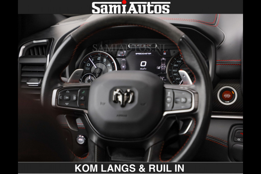 Dodge Ram TRX HELLCAT 712 PK 6.2 V8 SUPERCHARGER | BLACK EDITION | BOM VOL | GRANITE MET ZWART LEDER RODE STIKSELS | CREW CAB DUBBELE CABINE DC | 5 PERSOONS GRIJS KENTEKEN |