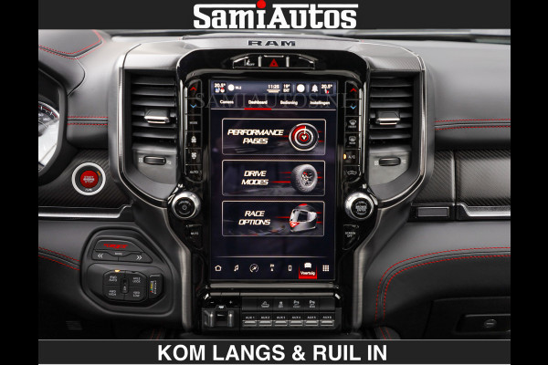 Dodge Ram TRX HELLCAT 712 PK 6.2 V8 SUPERCHARGER | BLACK EDITION | BOM VOL | GRANITE MET ZWART LEDER RODE STIKSELS | CREW CAB DUBBELE CABINE DC | 5 PERSOONS GRIJS KENTEKEN |