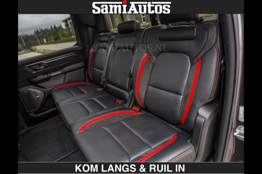 Dodge Ram TRX HELLCAT 712 PK 6.2 V8 SUPERCHARGER | BLACK EDITION | BOM VOL | GRANITE MET ZWART LEDER RODE STIKSELS | CREW CAB DUBBELE CABINE DC | 5 PERSOONS GRIJS KENTEKEN |
