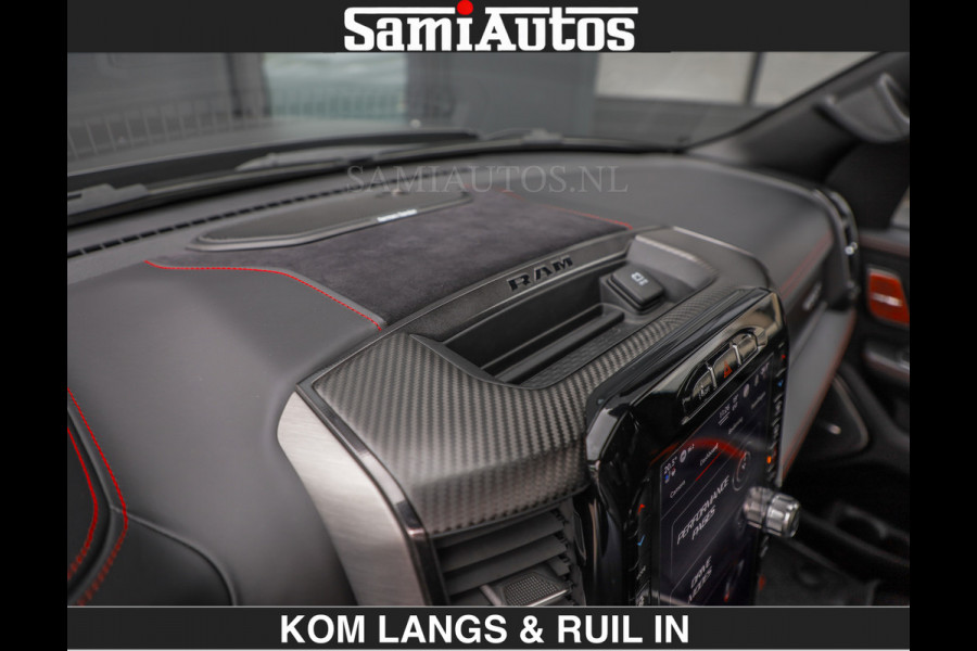Dodge Ram TRX HELLCAT 712 PK 6.2 V8 SUPERCHARGER | BLACK EDITION | BOM VOL | GRANITE MET ZWART LEDER RODE STIKSELS | CREW CAB DUBBELE CABINE DC | 5 PERSOONS GRIJS KENTEKEN |