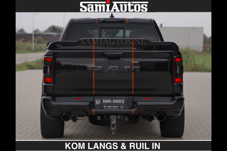 Dodge Ram BEAST | LIMITED 5.7 V8 HEMI | €69950,- excl | HUD | STRIPING | BREDE WIELEN | BLACK ON BLACK | LUCHTVERING | BOM VOL | DC | CREW CAB DUBBELE CABINE | 5 PERSOONS | GRIJSKENTEKEN |
