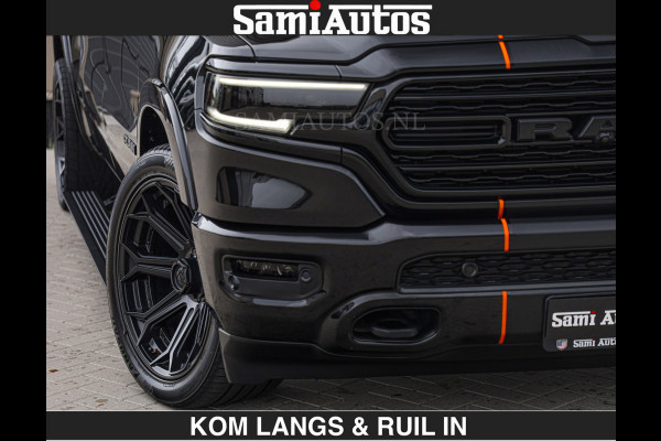 Dodge Ram BEAST | LIMITED 5.7 V8 HEMI | €69950,- excl | HUD | STRIPING | BREDE WIELEN | BLACK ON BLACK | LUCHTVERING | BOM VOL | DC | CREW CAB DUBBELE CABINE | 5 PERSOONS | GRIJSKENTEKEN |