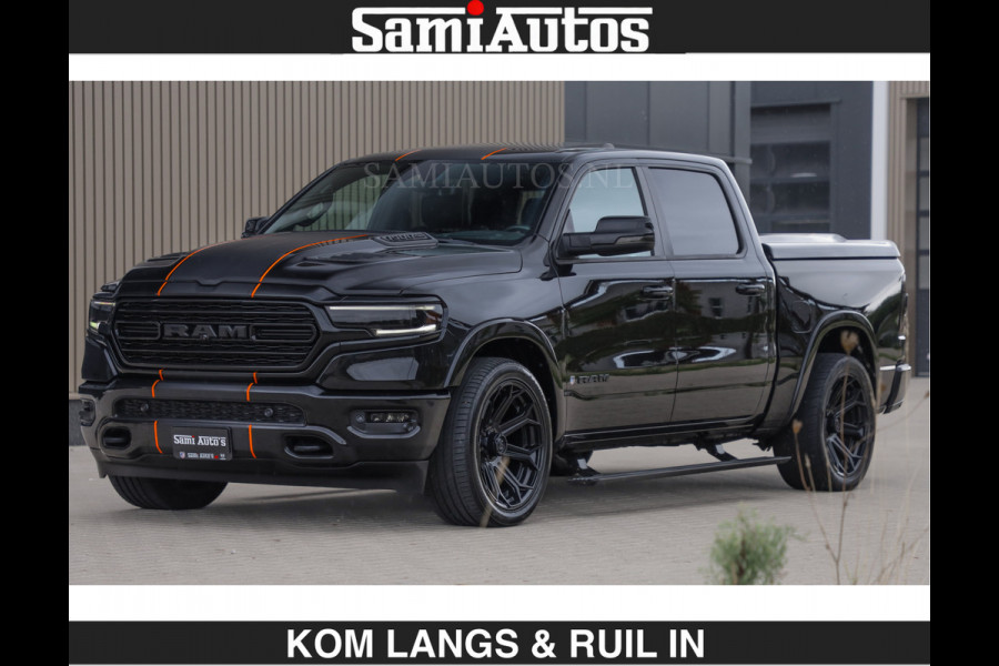 Dodge Ram BEAST | LIMITED 5.7 V8 HEMI | €69950,- excl | HUD | STRIPING | BREDE WIELEN | BLACK ON BLACK | LUCHTVERING | BOM VOL | DC | CREW CAB DUBBELE CABINE | 5 PERSOONS | GRIJSKENTEKEN |