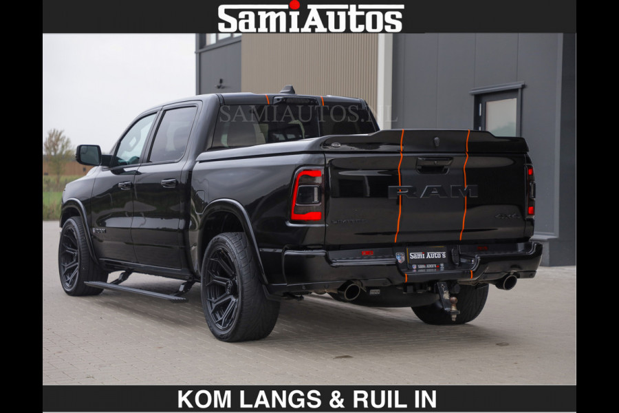 Dodge Ram BEAST | LIMITED 5.7 V8 HEMI | €69950,- excl | HUD | STRIPING | BREDE WIELEN | BLACK ON BLACK | LUCHTVERING | BOM VOL | DC | CREW CAB DUBBELE CABINE | 5 PERSOONS | GRIJSKENTEKEN |