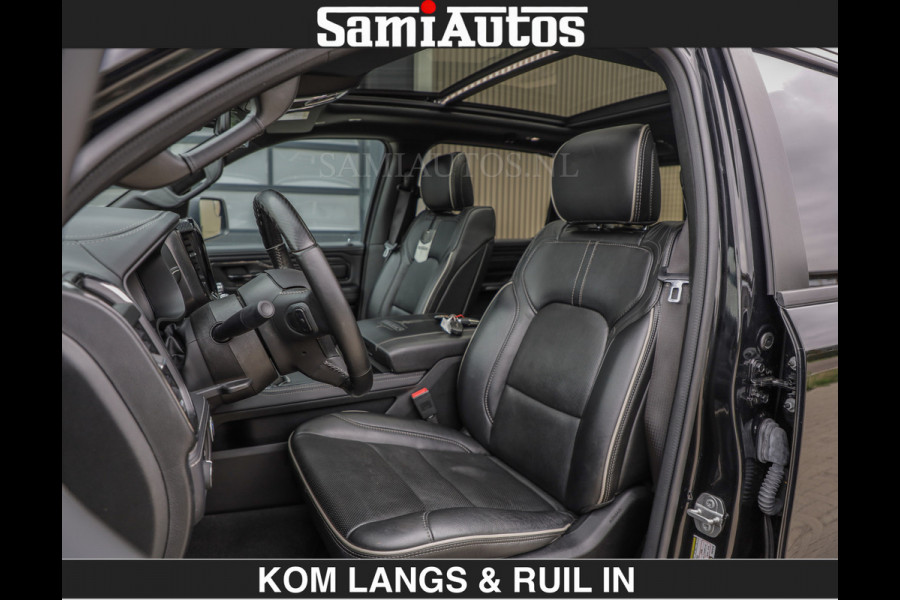 Dodge Ram BEAST | LIMITED 5.7 V8 HEMI | €69950,- excl | HUD | STRIPING | BREDE WIELEN | BLACK ON BLACK | LUCHTVERING | BOM VOL | DC | CREW CAB DUBBELE CABINE | 5 PERSOONS | GRIJSKENTEKEN |