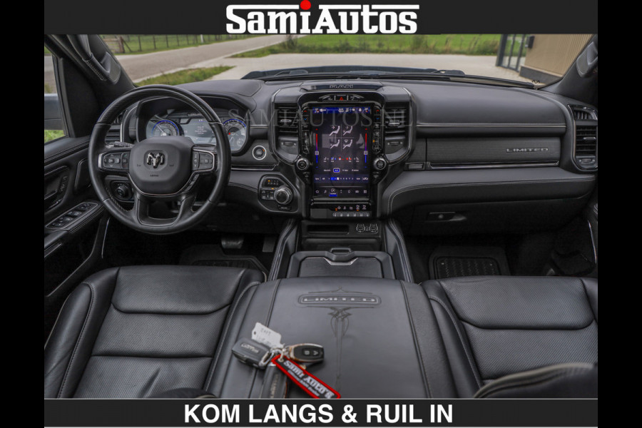 Dodge Ram BEAST | LIMITED 5.7 V8 HEMI | €69950,- excl | HUD | STRIPING | BREDE WIELEN | BLACK ON BLACK | LUCHTVERING | BOM VOL | DC | CREW CAB DUBBELE CABINE | 5 PERSOONS | GRIJSKENTEKEN |