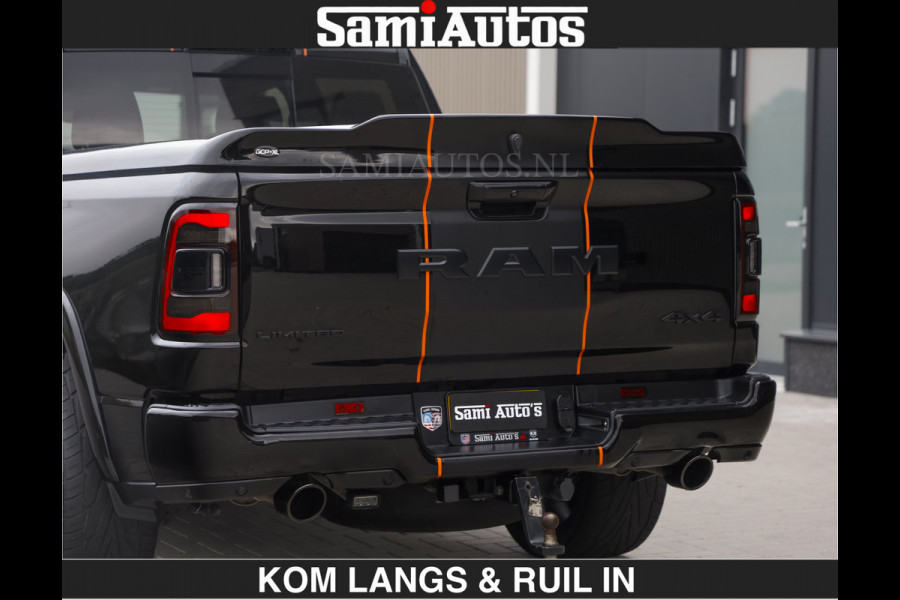 Dodge Ram BEAST | LIMITED 5.7 V8 HEMI | €69950,- excl | HUD | STRIPING | BREDE WIELEN | BLACK ON BLACK | LUCHTVERING | BOM VOL | DC | CREW CAB DUBBELE CABINE | 5 PERSOONS | GRIJSKENTEKEN |
