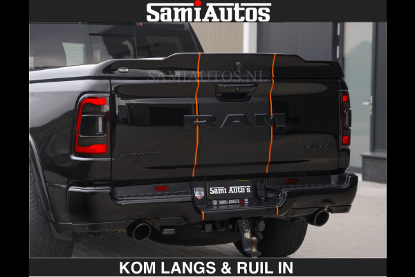 Dodge Ram BEAST | LIMITED 5.7 V8 HEMI | €69950,- excl | HUD | STRIPING | BREDE WIELEN | BLACK ON BLACK | LUCHTVERING | BOM VOL | DC | CREW CAB DUBBELE CABINE | 5 PERSOONS | GRIJSKENTEKEN |
