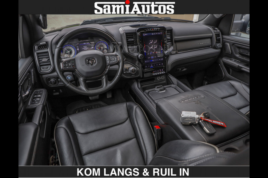 Dodge Ram BEAST | LIMITED 5.7 V8 HEMI | €69950,- excl | HUD | STRIPING | BREDE WIELEN | BLACK ON BLACK | LUCHTVERING | BOM VOL | DC | CREW CAB DUBBELE CABINE | 5 PERSOONS | GRIJSKENTEKEN |