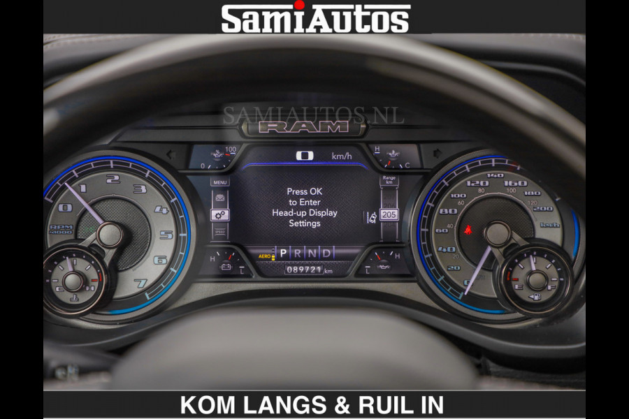 Dodge Ram BEAST | LIMITED 5.7 V8 HEMI | €69950,- excl | HUD | STRIPING | BREDE WIELEN | BLACK ON BLACK | LUCHTVERING | BOM VOL | DC | CREW CAB DUBBELE CABINE | 5 PERSOONS | GRIJSKENTEKEN |