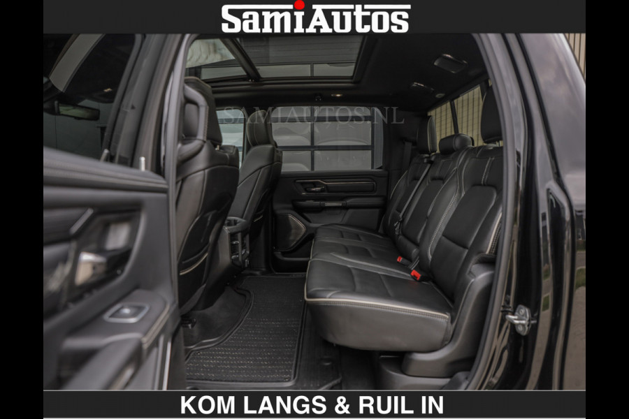Dodge Ram BEAST | LIMITED 5.7 V8 HEMI | €69950,- excl | HUD | STRIPING | BREDE WIELEN | BLACK ON BLACK | LUCHTVERING | BOM VOL | DC | CREW CAB DUBBELE CABINE | 5 PERSOONS | GRIJSKENTEKEN |