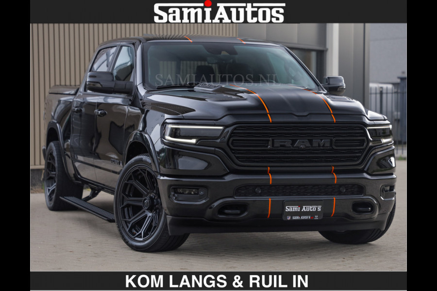 Dodge Ram BEAST | LIMITED 5.7 V8 HEMI | €69950,- excl | HUD | STRIPING | BREDE WIELEN | BLACK ON BLACK | LUCHTVERING | BOM VOL | DC | CREW CAB DUBBELE CABINE | 5 PERSOONS | GRIJSKENTEKEN |