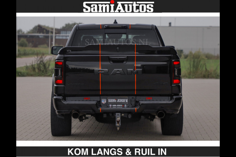 Dodge Ram BEAST | LIMITED 5.7 V8 HEMI | €69950,- excl | HUD | STRIPING | BREDE WIELEN | BLACK ON BLACK | LUCHTVERING | BOM VOL | DC | CREW CAB DUBBELE CABINE | 5 PERSOONS | GRIJSKENTEKEN |
