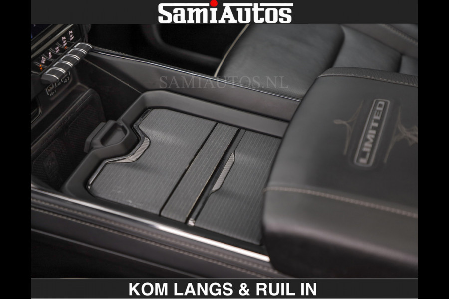 Dodge Ram BEAST | LIMITED 5.7 V8 HEMI | €69950,- excl | HUD | STRIPING | BREDE WIELEN | BLACK ON BLACK | LUCHTVERING | BOM VOL | DC | CREW CAB DUBBELE CABINE | 5 PERSOONS | GRIJSKENTEKEN |