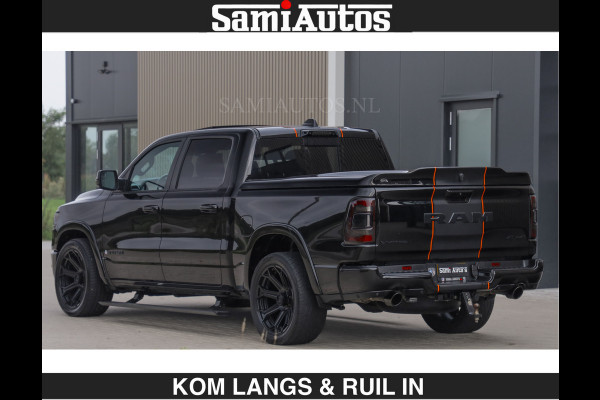 Dodge Ram BEAST | LIMITED 5.7 V8 HEMI | €69950,- excl | HUD | STRIPING | BREDE WIELEN | BLACK ON BLACK | LUCHTVERING | BOM VOL | DC | CREW CAB DUBBELE CABINE | 5 PERSOONS | GRIJSKENTEKEN |